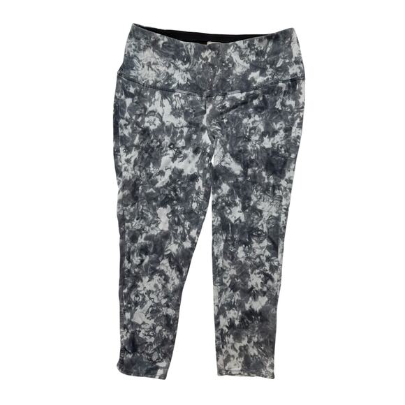 Chico's Pants - CHICOS Zenergy Gray Tie Dye Tummy Control Leggings Size 1 8/10 Drawstring Ankle